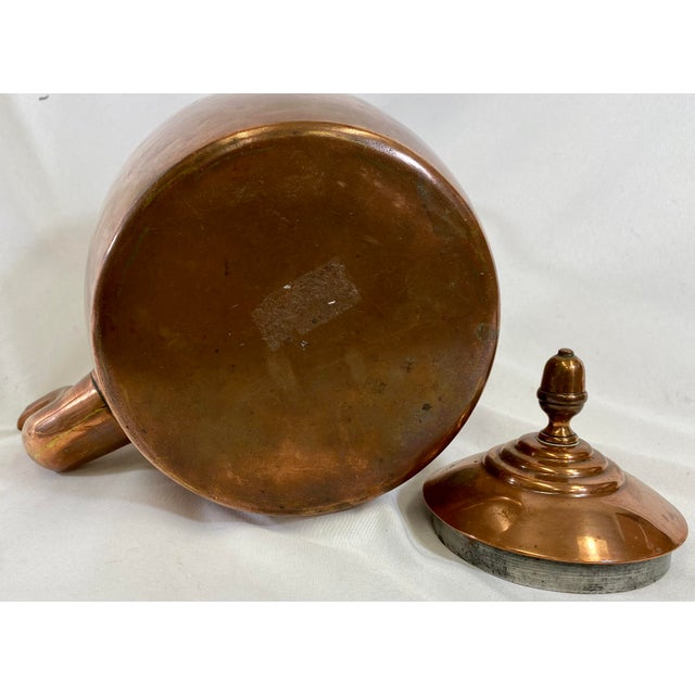 Large Antique Victorian Copper Tea Kettle Made in England Circa 19th