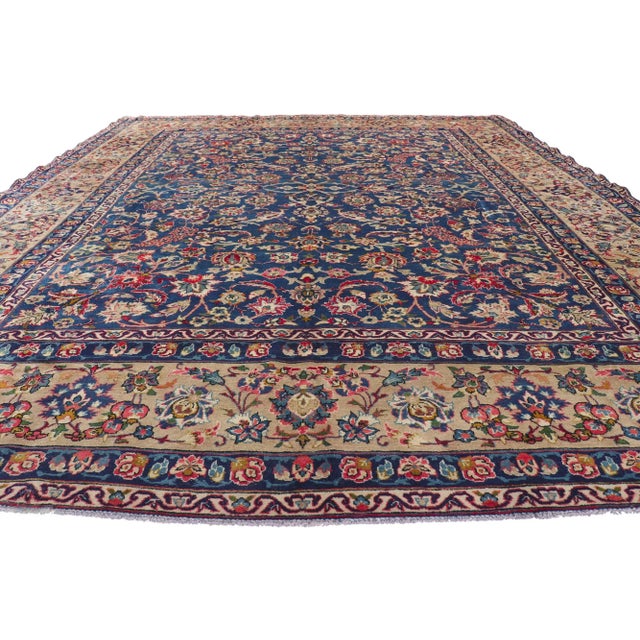 Victorian Vintage Persian Isfahan Rug - 09'10 X 13'00 For Sale - Image 3 of 9