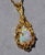 The Cicero: Ladies Brutalist Style 14K Yellow Gold Opal and Diamond Pendant For Sale - Image 4 of 4