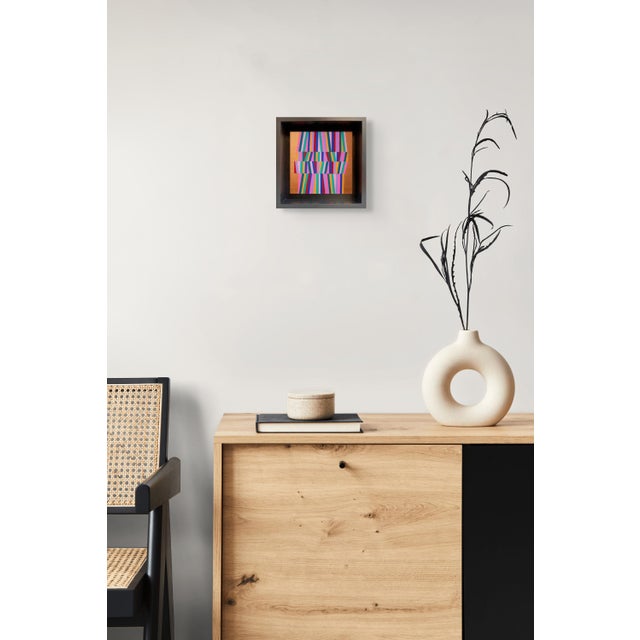 Abstract Contemporary Abstract Acrylic on Panel "Weaven 2" by Cristina Ghetti For Sale - Image 3 of 4