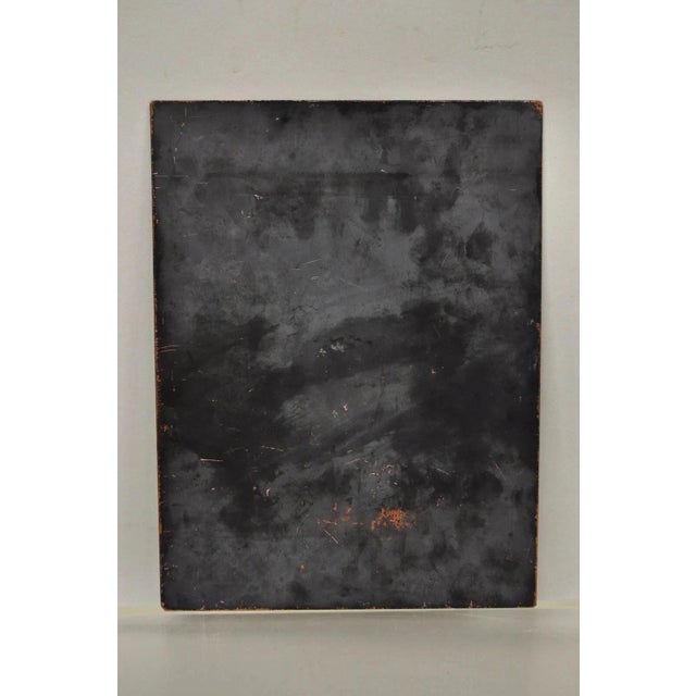 Late 20th Century Dom Dominic Mingolla Enamel on Copper Painting Girl With Dog in Field For Sale In Philadelphia - Image 6 of 8