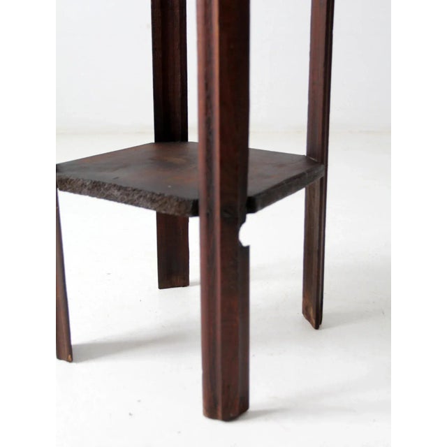 Rustic Arts & Crafts End Table Plant Stand For Sale - Image 3 of 11