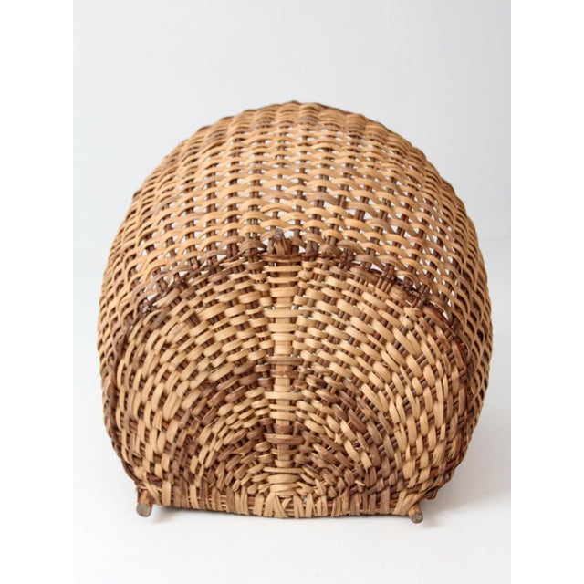 Vintage Large Wicker Gathering Basket For Sale - Image 13 of 15
