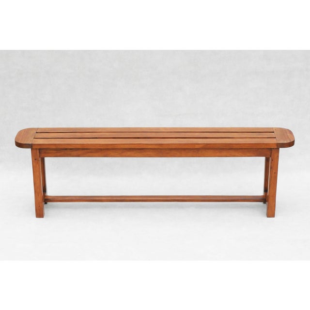 Wood French Provincial Garden Table and Bench, 1980, Set of 2 For Sale - Image 7 of 13