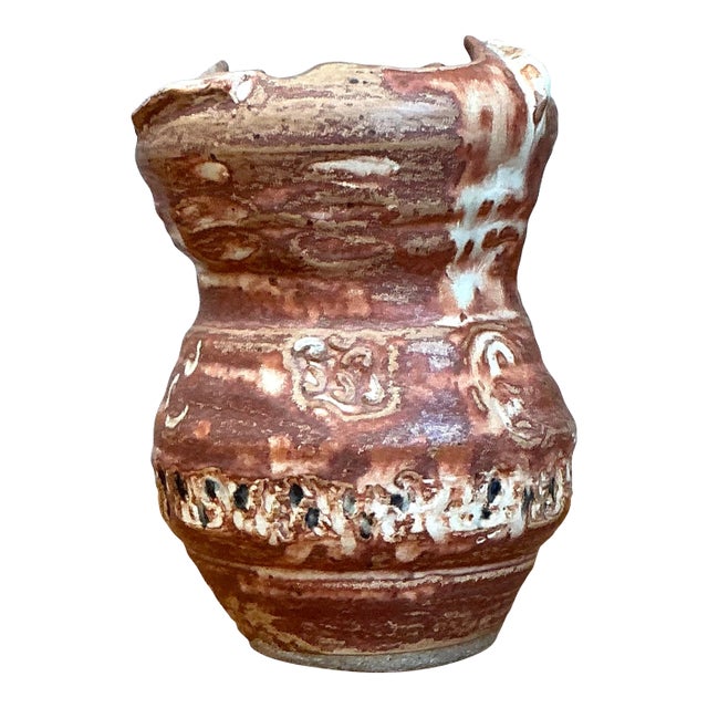 Vintage Abstract Studio Pottery Vase For Sale