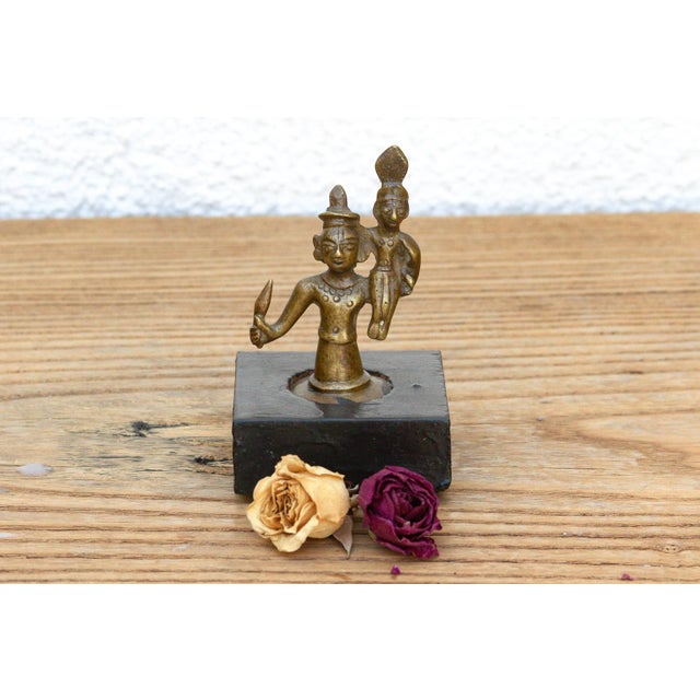 Bronze Indian Miniature Bronze Warrior Figure For Sale - Image 8 of 8