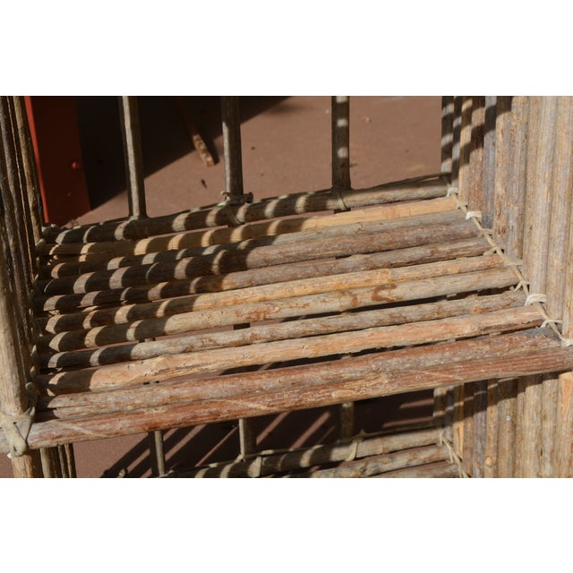 Vintage Rustic Twig Wood & Rawhide Arched Wall or Floor Shelf Shelving For Sale - Image 10 of 14