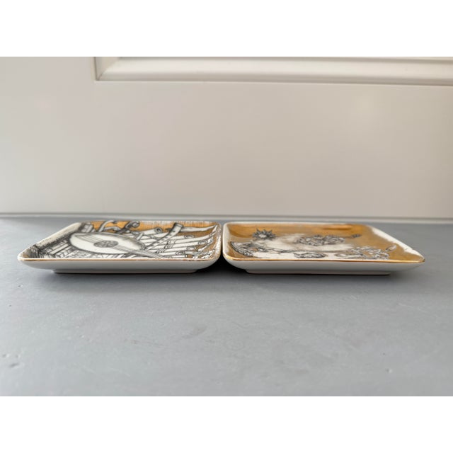 Vintage Pair of Piero Fornasetti Trinket Trays, Made in Milan For Sale - Image 10 of 13