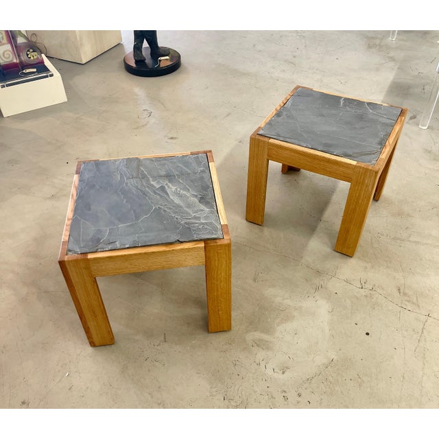 Slate Top Oak Tables For Sale - Image 9 of 12