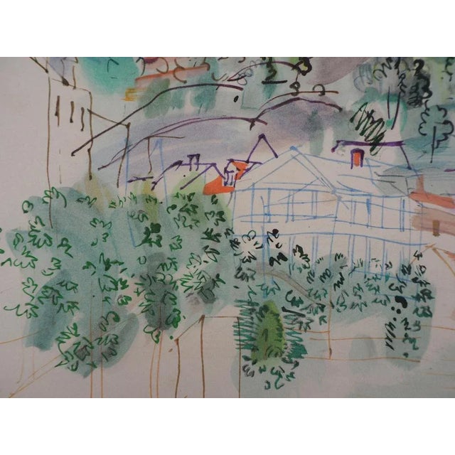 Raoul Dufy, Provence, The Mountain Village, 1953, Original Signed Lithograph For Sale - Image 5 of 7