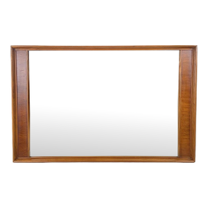 Vintage Walnut & Pecan Mirror, Mid-Century American