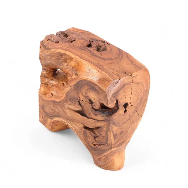 Natural Sculptured Block Console Table, 31" Inch Long For Sale - Image 4 of 9