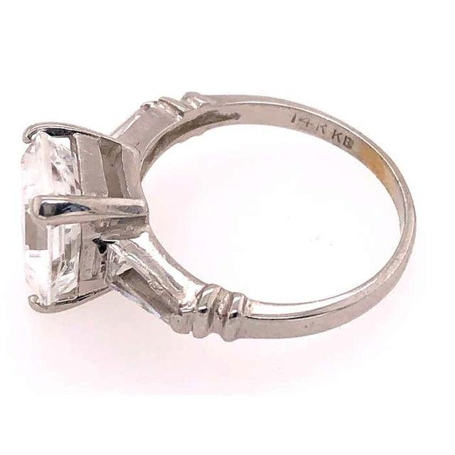 14 Karat White Gold Fashion Ring, Zircon Center Stone, Size 7 For Sale In New York - Image 6 of 10