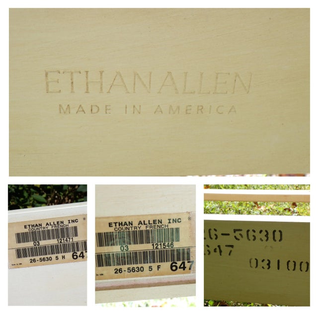 Vintage Ethan Allen Country French Wheatback Queen Bed Frame For Sale - Image 15 of 15