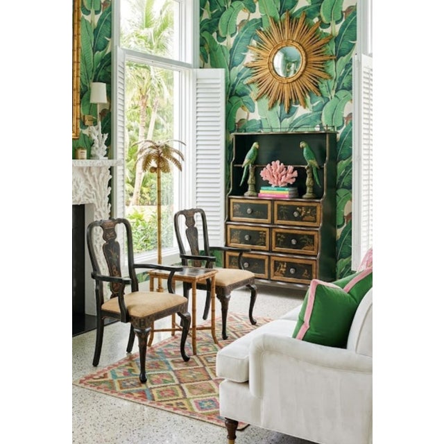 Elevate your dining space, entry hall, or living room with this stunning pair of vintage Queen Anne style Chinoiserie...
