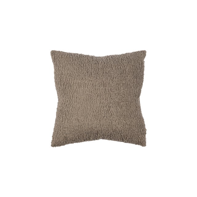 Transitional Teddy Pewter 22x22 Pillow For Sale - Image 3 of 3