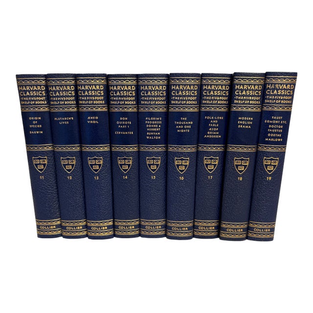 Harvard's Classic Gold Gilt Faculty Volumes 11-19, Copyright 1937-38 For Sale