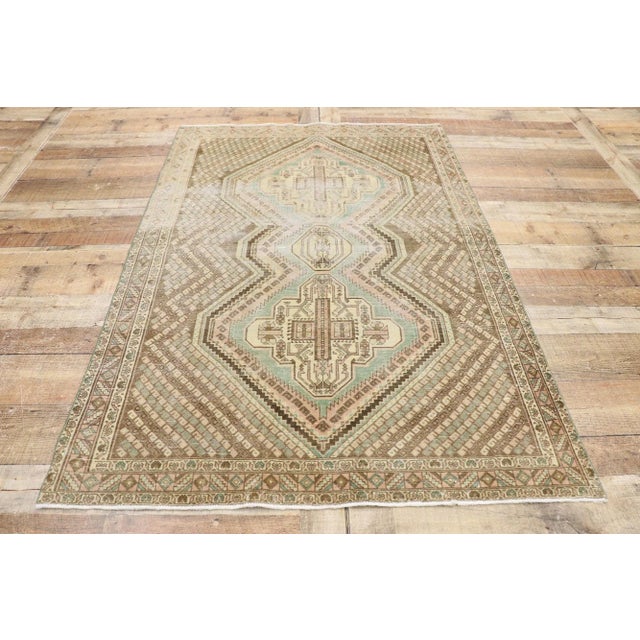 Textile Early 20th Century Antique Persian Afshar Tribal Rug With Boteh Design, 03'11 X 05'09 For Sale - Image 7 of 9