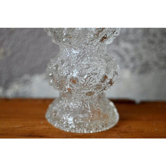 Vintage Candlesticks in White Tormented Glass, 1960, Set of 3 For Sale - Image 4 of 6