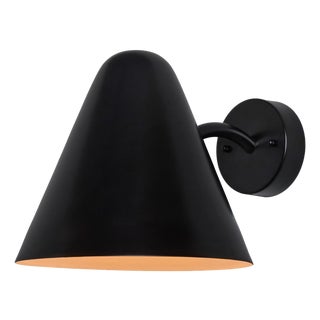 Mid-Century Modern 'ZuZu' Black Painted Brass Wall Sconce in the Style of Jacques Biny For Sale