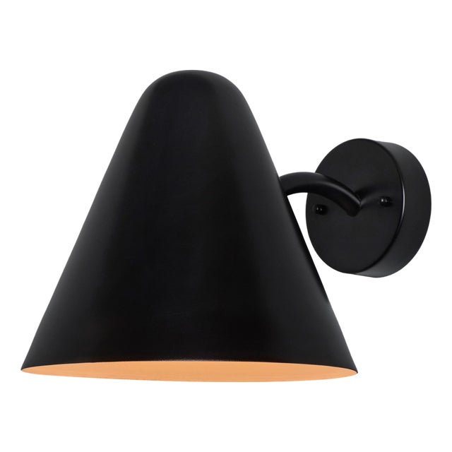 Mid-Century Modern 'ZuZu' Black Painted Brass Wall Sconce in the Style of Jacques Biny For Sale