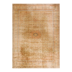 In Traditional Geometric Fratilian Style Beige Background Color Antique Turkish Sivas Rug