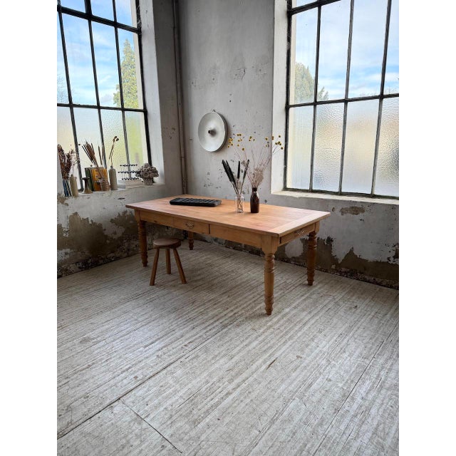 Cherrywood Farmhouse Table, 1950s For Sale - Image 8 of 18