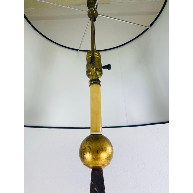 Mid-Century Vintage Walnut Obelisk Table Lamp For Sale - Image 9 of 12