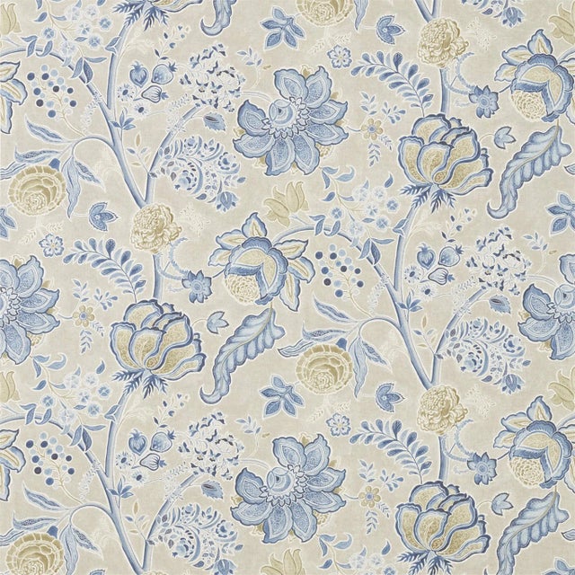 Sanderson Shalimar Fabric in China Blue/Linen - a Sample For Sale