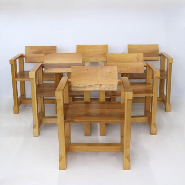 1970s Set of Six Italian Modernist Armchairs For Sale - Image 9 of 9