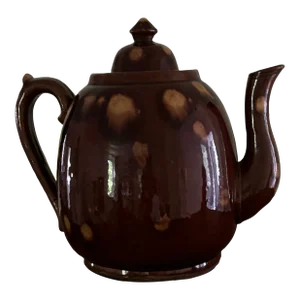 Vintage Earthenware Redware Tea Pot