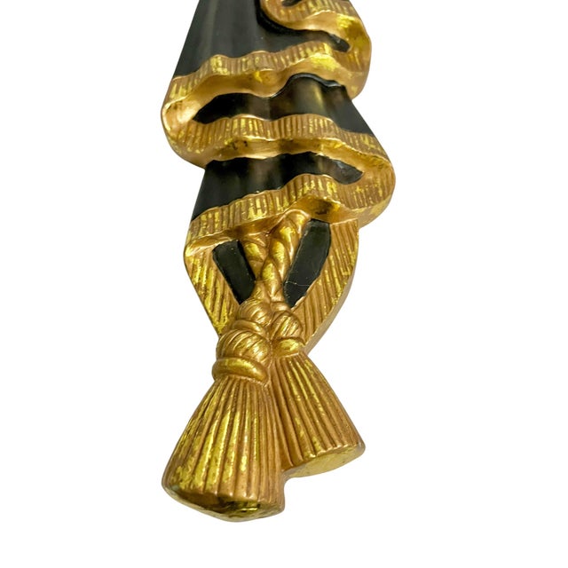 Pair Vintage Resin Dorothy Draper Style Trompe L’oeil Tassel and Drapery Wall Brackets For Sale - Image 6 of 12