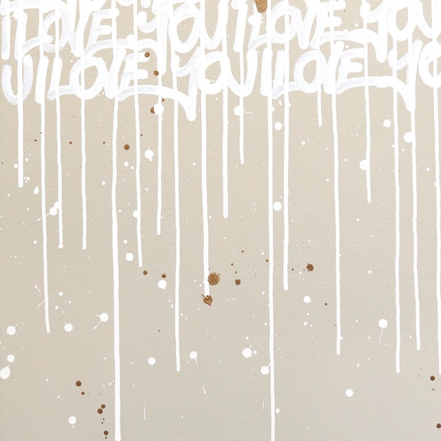 Golden Shade of Love - Large Scale Mixed Media Graffiti Inspired Art on Canvas by Amber Goldhammer For Sale In Los Angeles - Image 6 of 9