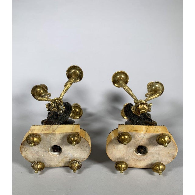 Early 19th Century Pair of Gilt Bronze Sphinx Candelabra, Early 19th Century, Restoration Period For Sale - Image 5 of 6