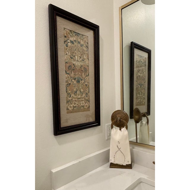 Vintage Large Scale Architectural Brass Freestanding Hand Towel Ring Holder For Sale - Image 4 of 11