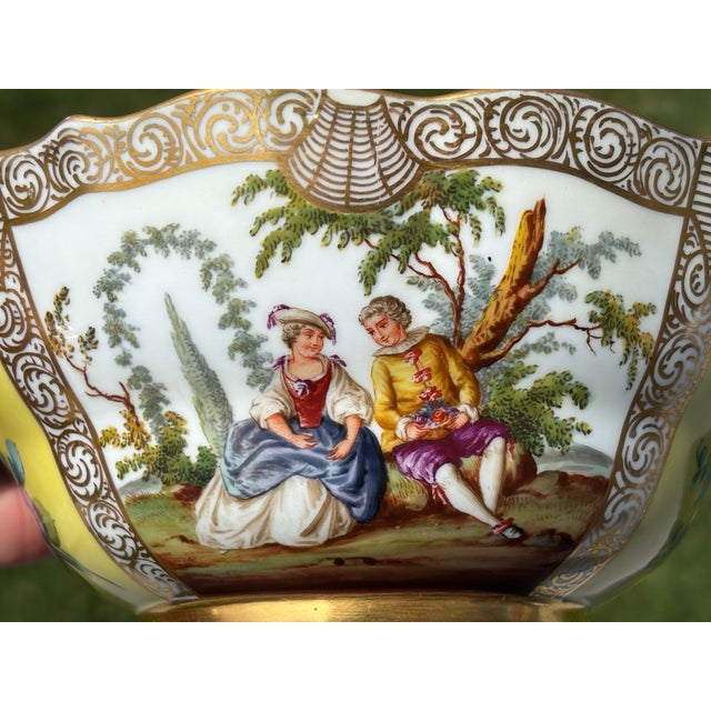 19th C. Meissen-Style German Porcelain Bowl - Highly Detailed For Sale - Image 6 of 10