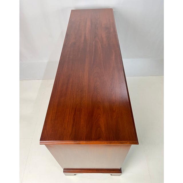 Vintage Henkel Harris Solid Wild Black Cherry Triple Dresser Model 124 For Sale - Image 16 of 17