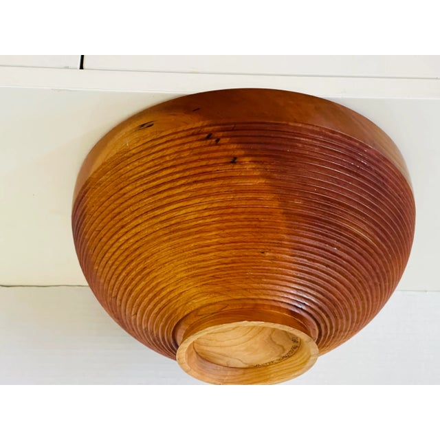 1990s Walter Goodridge Signed Turned Wood Bowl For Sale - Image 4 of 6