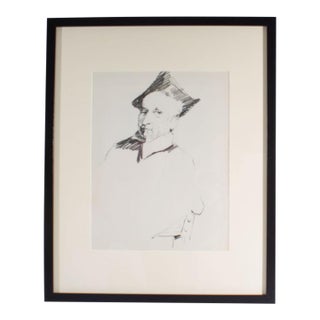 Graphite Portrait Drawing of a Man by James L. Bruch For Sale