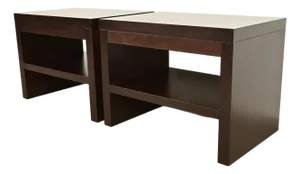 Barbara Barry for Baker Furniture Modern Oversized Dark Mahogany Nightstands, Newly Refinished