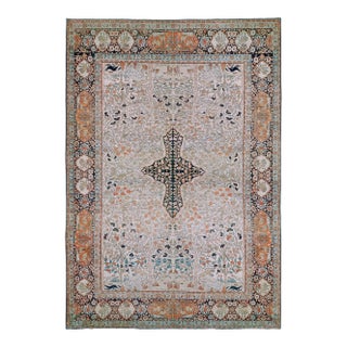 Zabihi Collection Pictorial Paradise Antique Tabriz Oversize Tree of Life Rug - 13'2" x 19' For Sale
