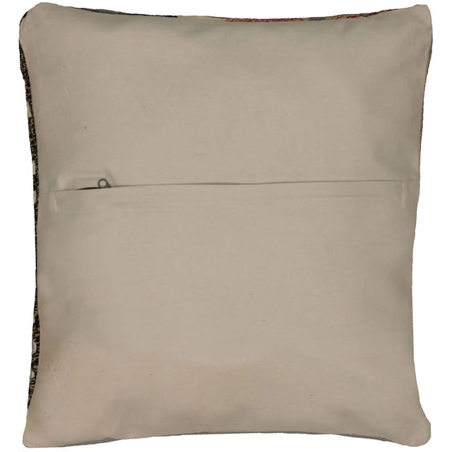 1960s Turkish Mid-Century Modern Pillow. Hand Sewn with fragments of Turkish hand made wool carpets. Fiber fill. Designed...