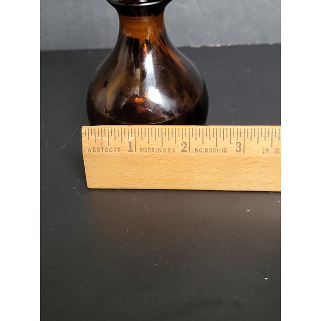 1980s Amber Crystal Art Glass Perfume Bottle For Sale - Image 9 of 9