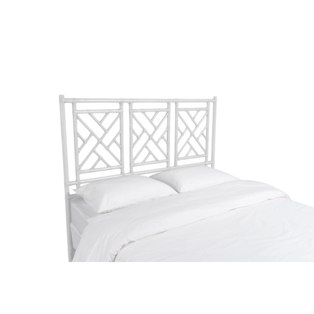 This headboard features classic Rattan design in a geometric pattern. Constructed of solid rattan and hand bound with...