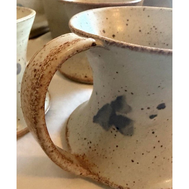 1990s 1990s Ceramic Pitcher & Cup Set With Tray For Sale - Image 5 of 8