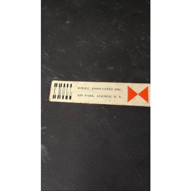 Chestnut Pair Charles Pollock 657 Sling Chairs, Knoll Associates 1960s, Original Labels For Sale - Image 8 of 9