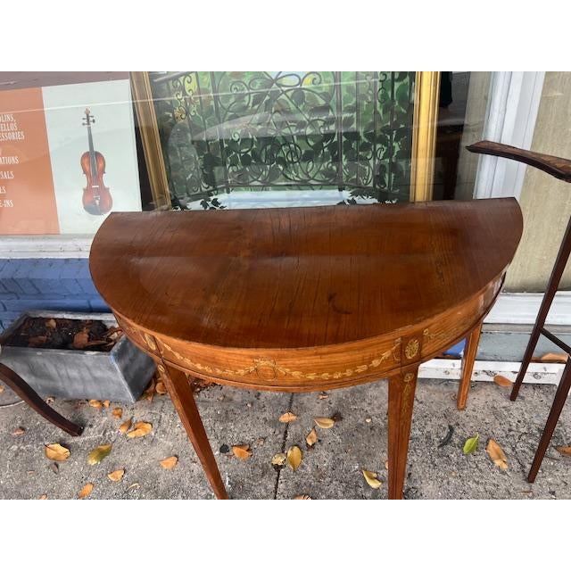 English Antique Half Round Demi Lume Hall For Sale - Image 3 of 5