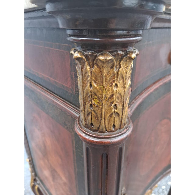 19thc French Louis XV Transition Exotic Burlwood Carved & Gilt Nightstand/ End Table For Sale In Miami - Image 6 of 12