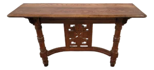 Antique 1880s Victorian Oak Console Hall Table