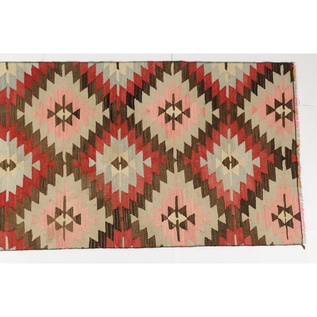 Geometric Vintage Kilim Rug For Sale - Image 10 of 10